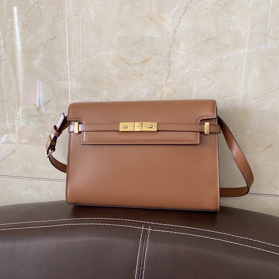 MANHATTAN MEDIUM SHOPPING BAG IN BOX Sa1nt Lau*nt LEATHER
