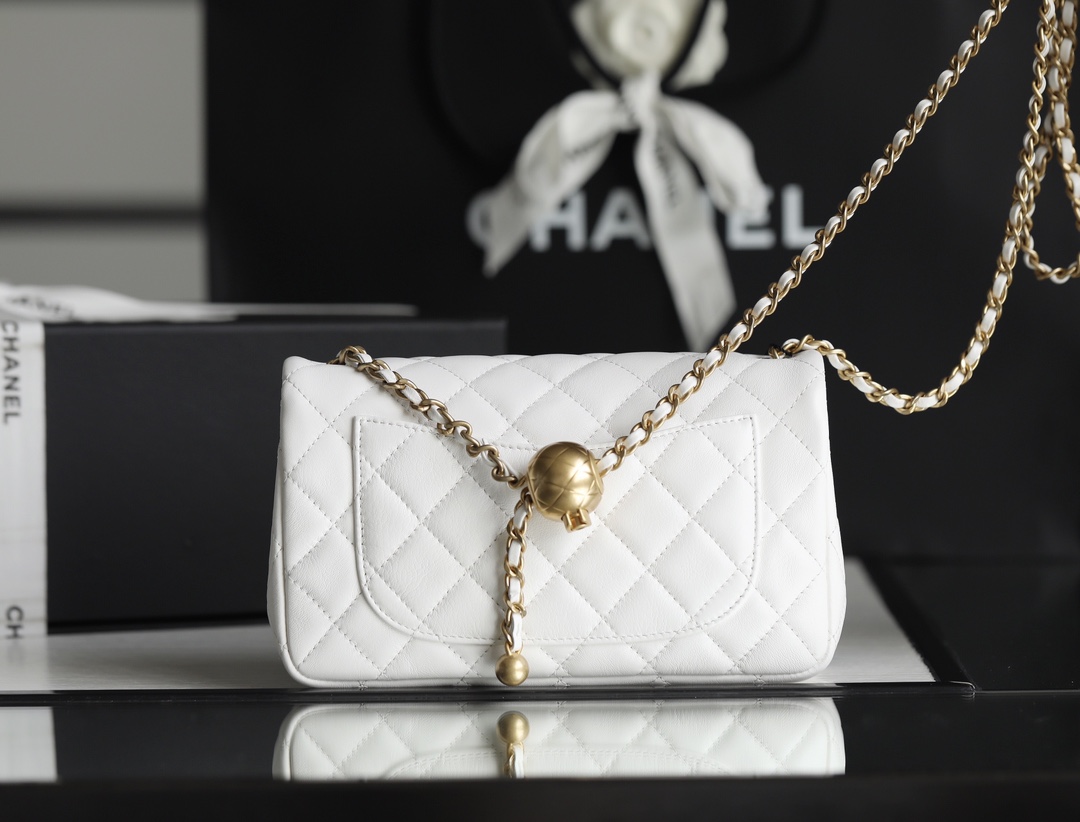 Ch**el classic flap mini with golden ball