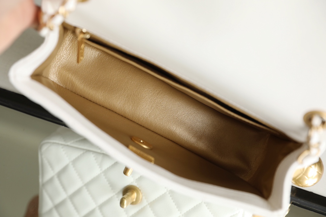 Ch**el classic flap mini with golden ball