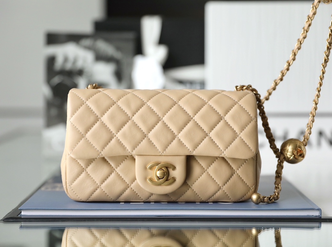Ch**el classic flap mini with golden ball
