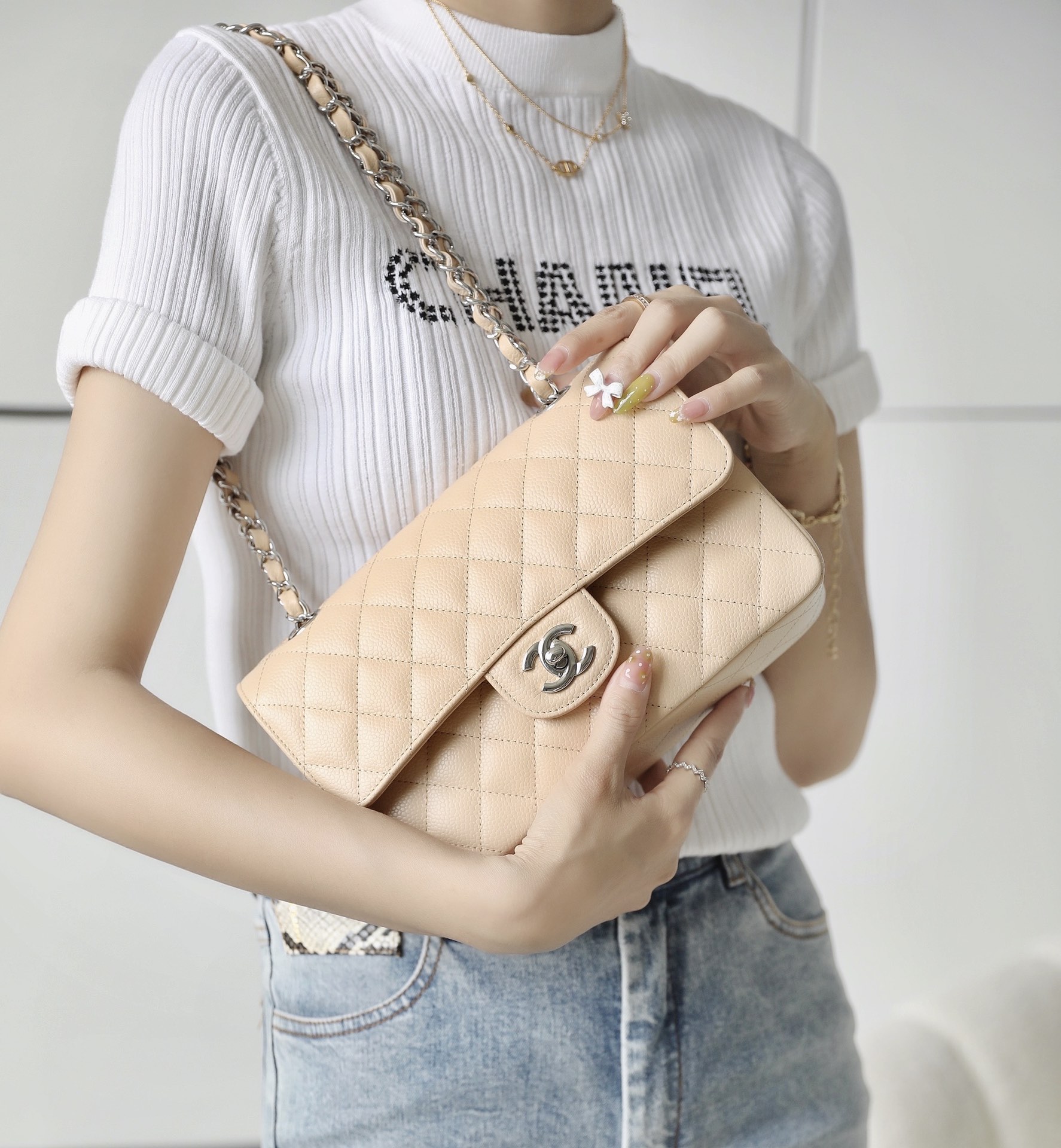 Ch**el small classic flap bag