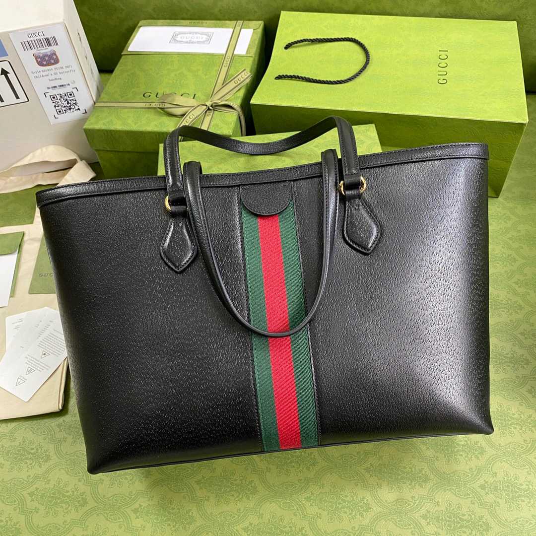 OPHIDIA Medium Tote bag in Black leather