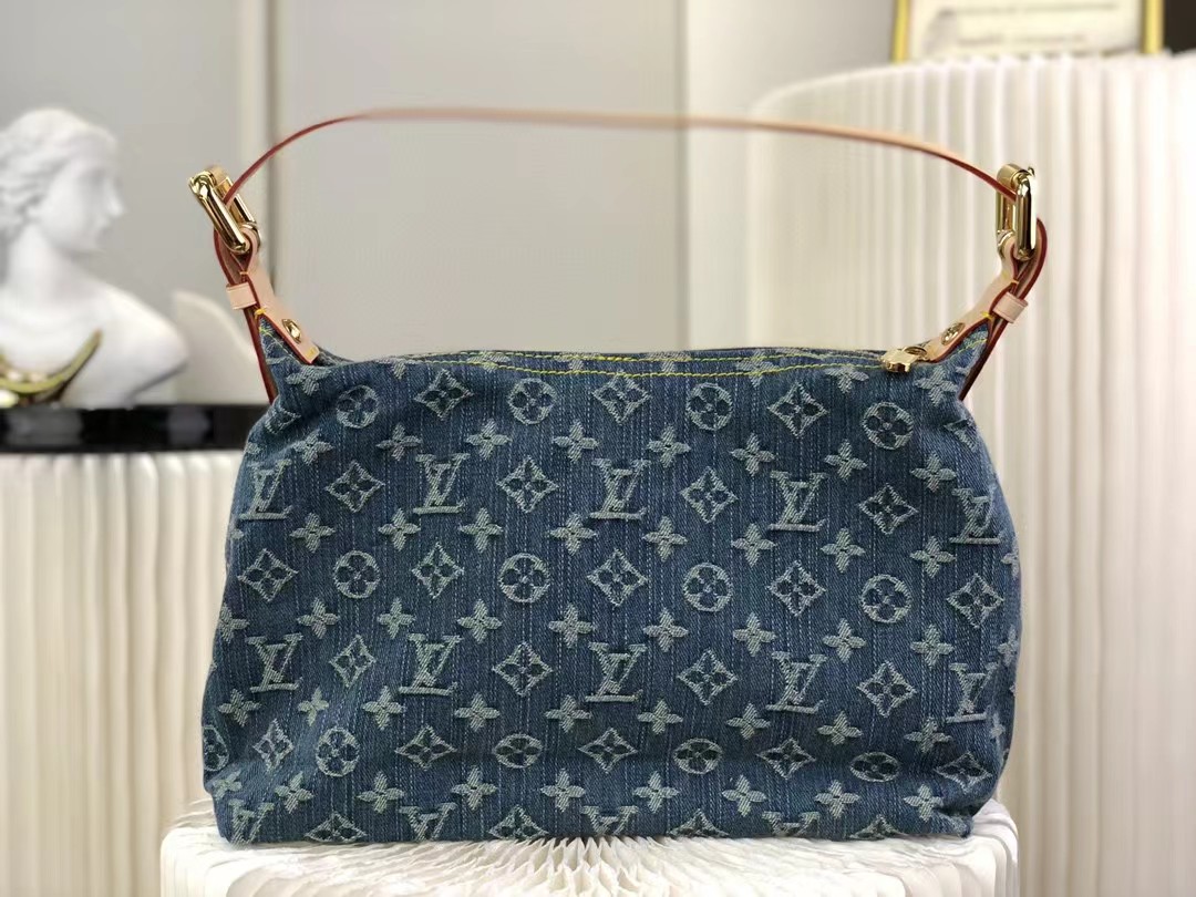 L0vis Vvtt0n Monogram Denim Baggy PM Blue