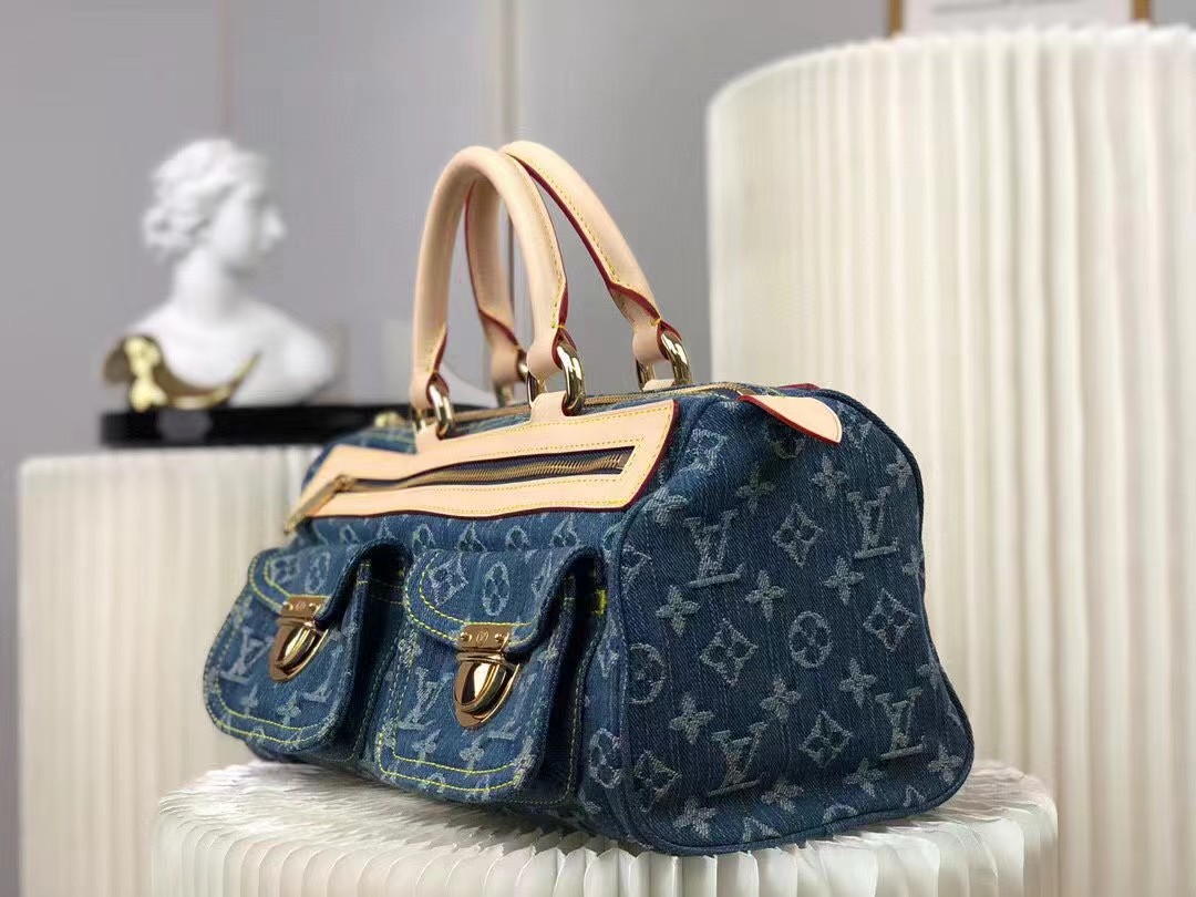 L0vis Vvtt0n Monogram Denim Neo Speedy Blue