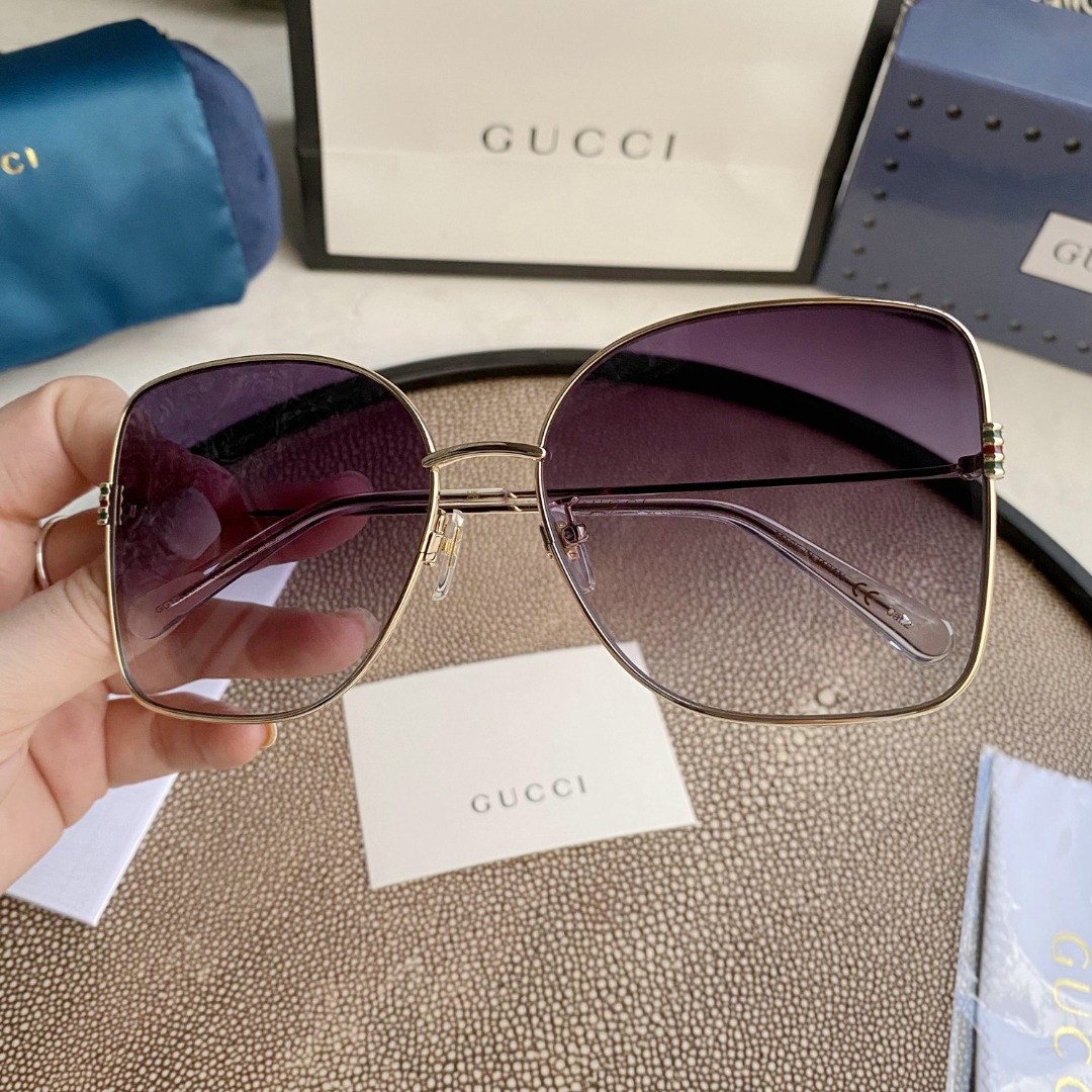 Gradient GG Metal & Acetate Butterfly Sunglasses