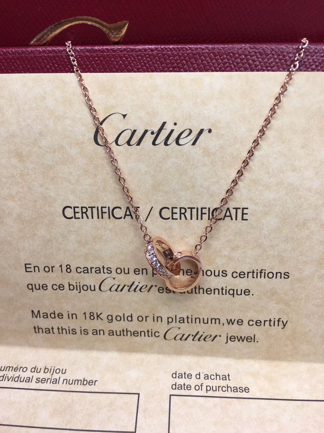 Ca*t1er Love Necklace Rose Gold