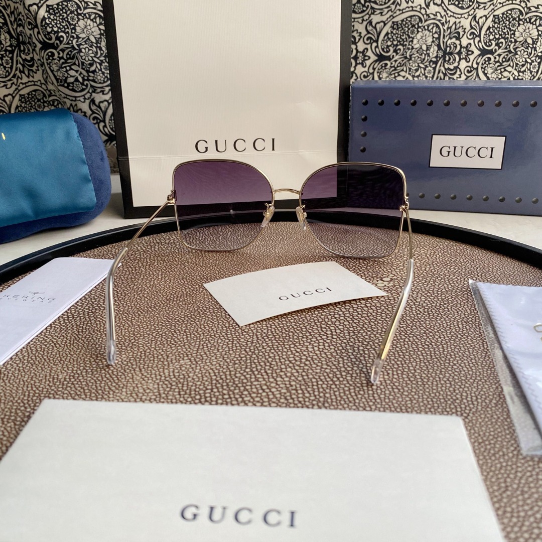 Gradient GG Metal & Acetate Butterfly Sunglasses