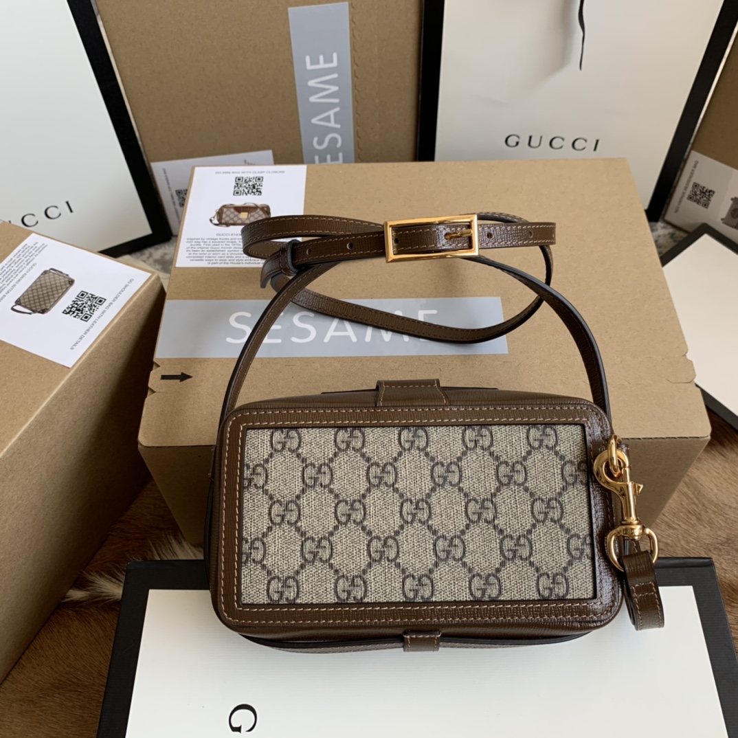 GG mini bag with clasp closure