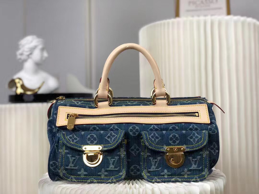 L0vis Vvtt0n Monogram Denim Neo Speedy Blue