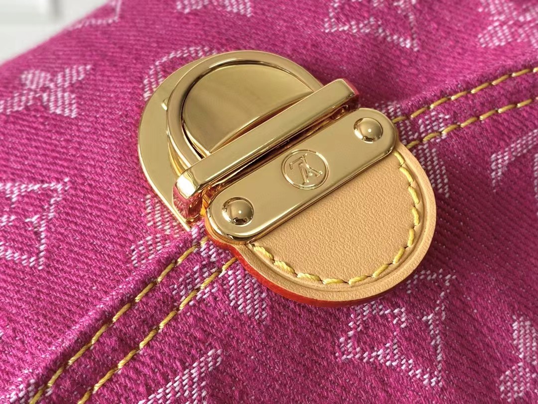 L0vis Vvtt0n Pink Monogram Denim Pleaty