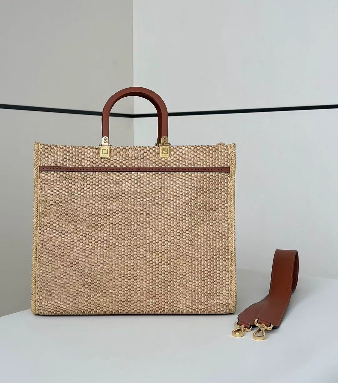 F**di Sunshine Raffia Tote