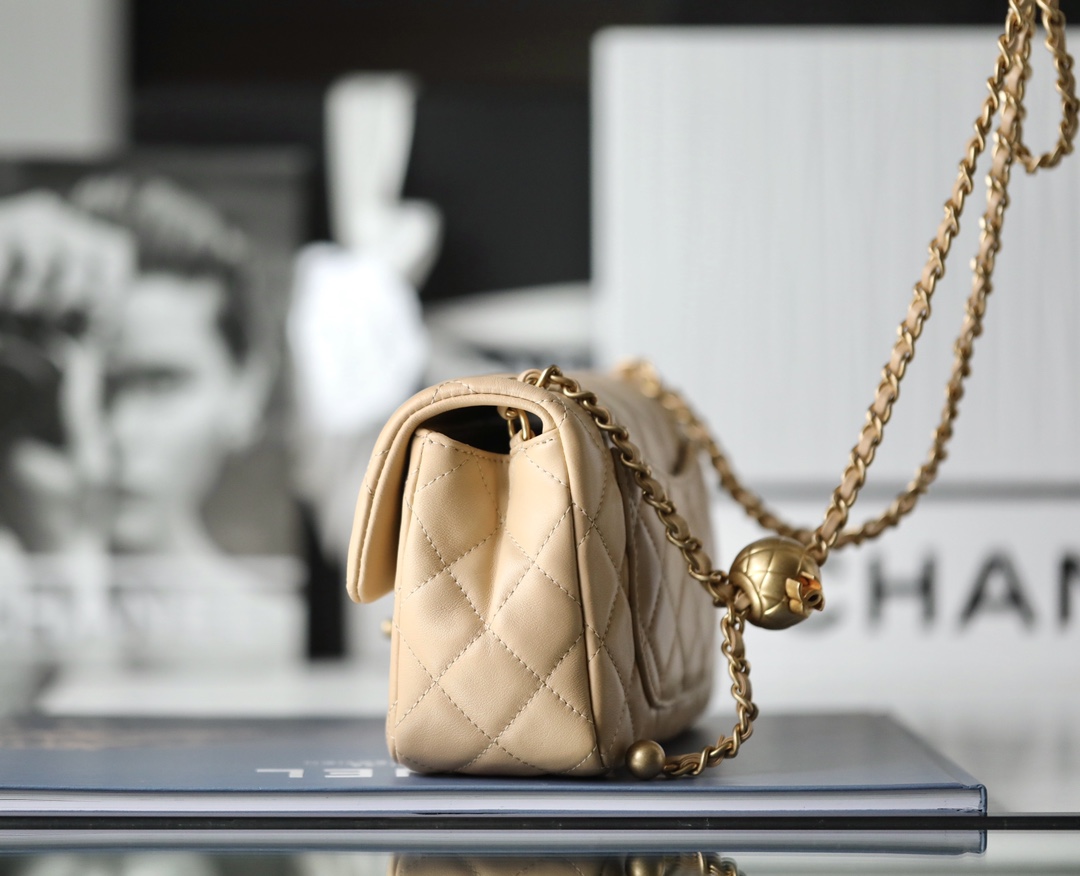 Ch**el classic flap mini with golden ball