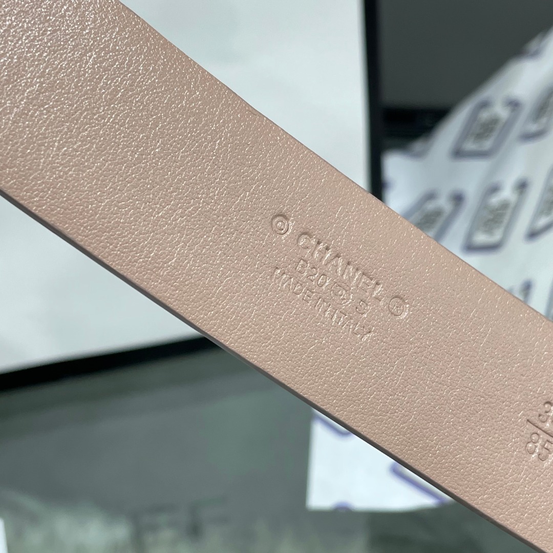 Ch**el Red Patent Leather CC Logo Belt