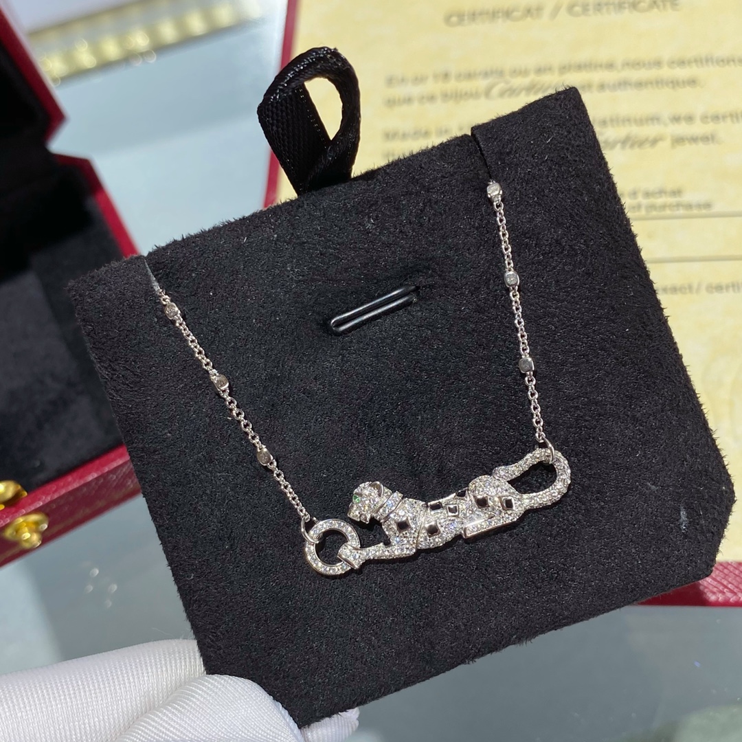 Jual Ca*t1er Full D1am0nd Leopard Necklace