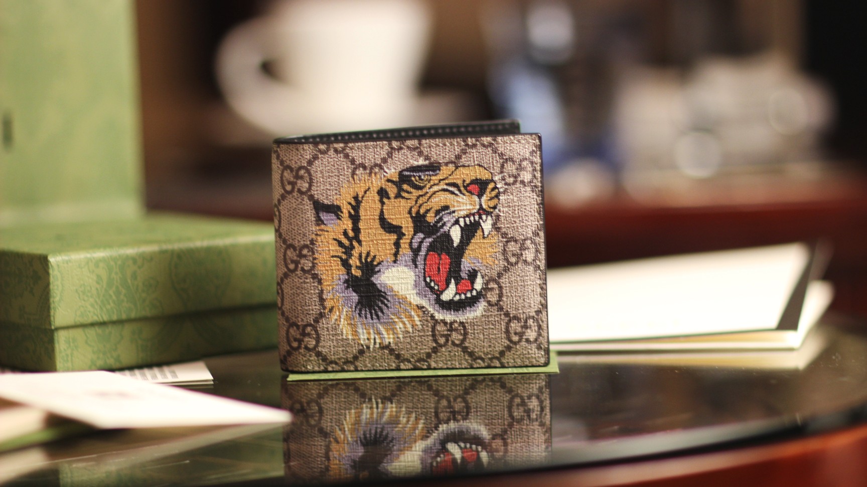 Tiger print GG Svp*me wallet