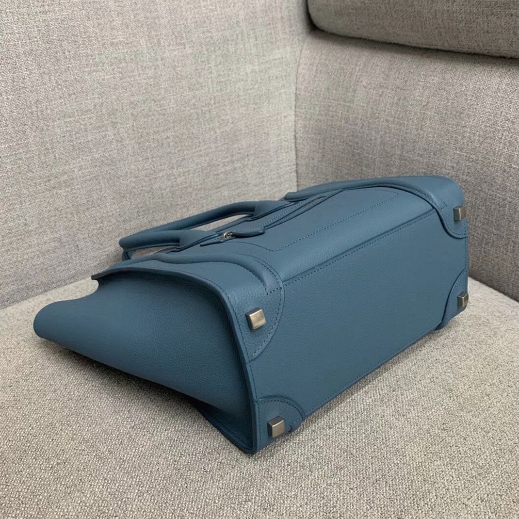 Ce1i*e Micro Luggage Tote Bag Knockoff in Slate Blue