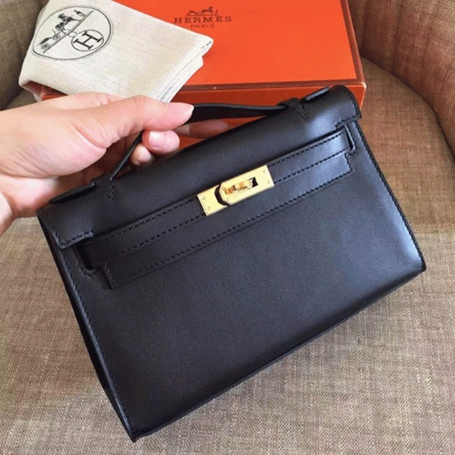 Black Swift Top Replica Luxury H**me5 Kelly Pochette Minimalist Clutch