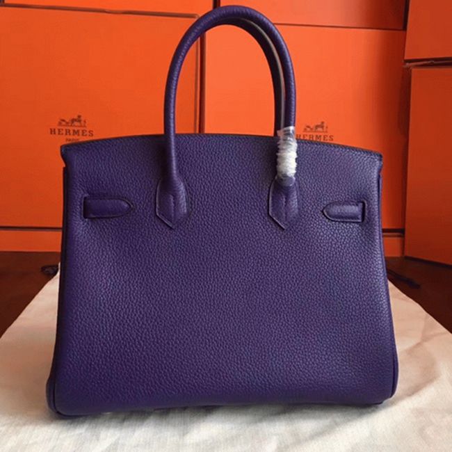 Iris Color Budget Knockoff H**me5 Birkin 30cm Bag