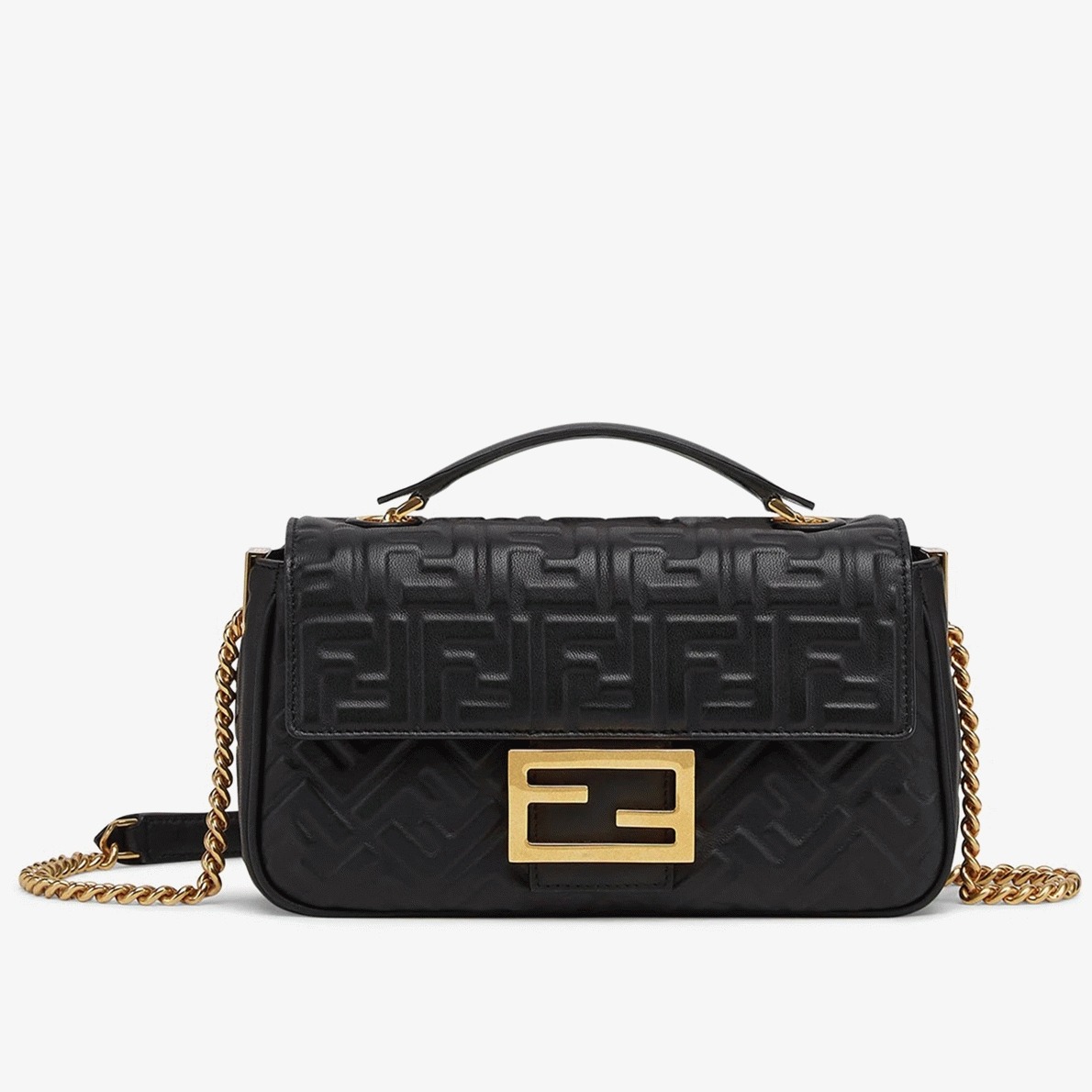 Top Quality Fake F**di Baguette Chain Midi Bag In Black