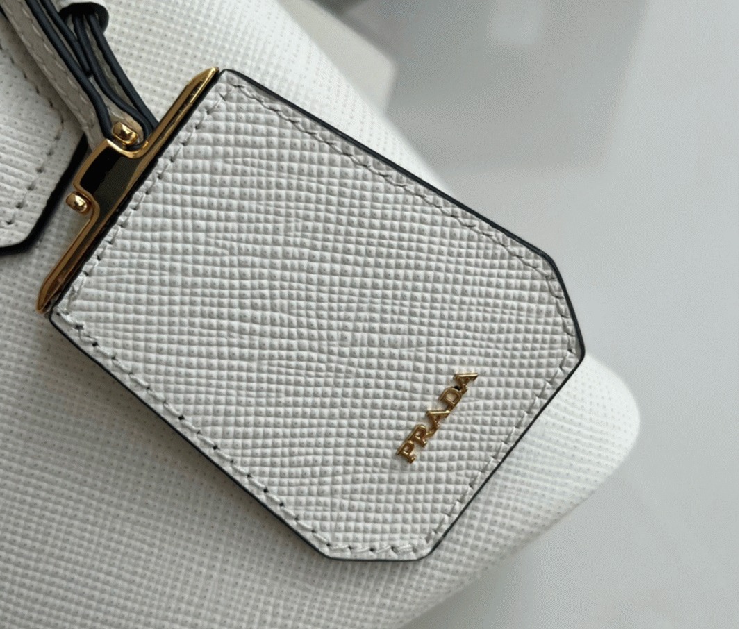 White Pra*a Double Mini Bag Replica