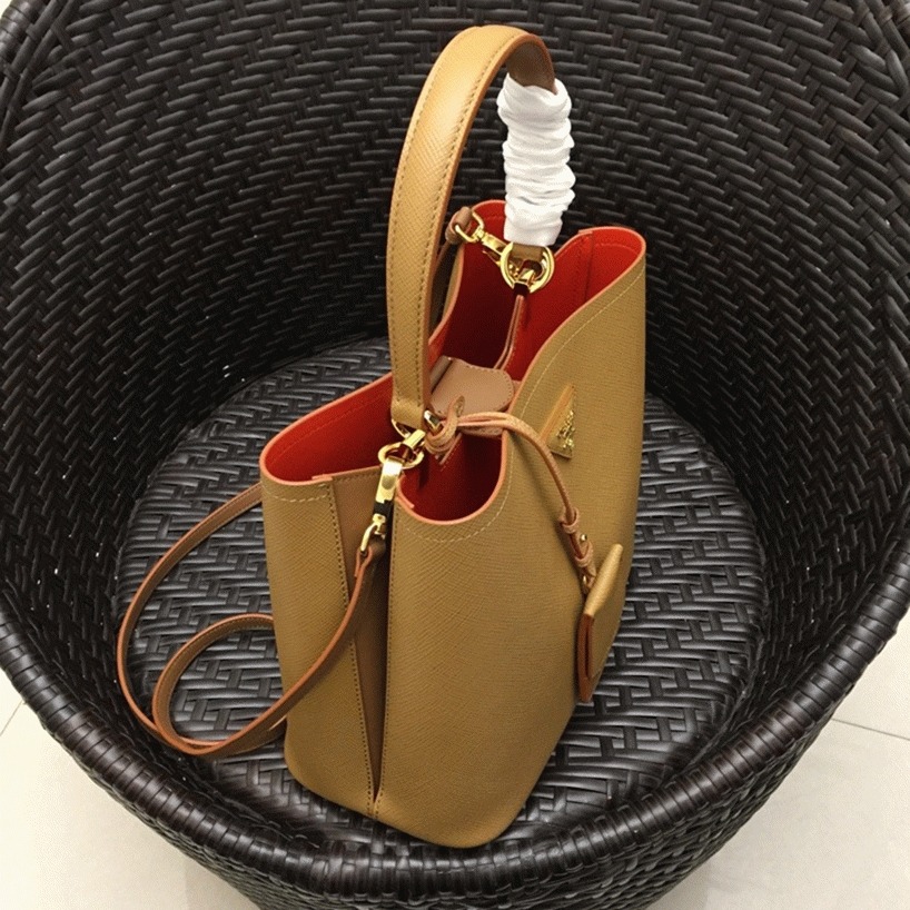 Brown Pra*a Large Panier Bag Replica