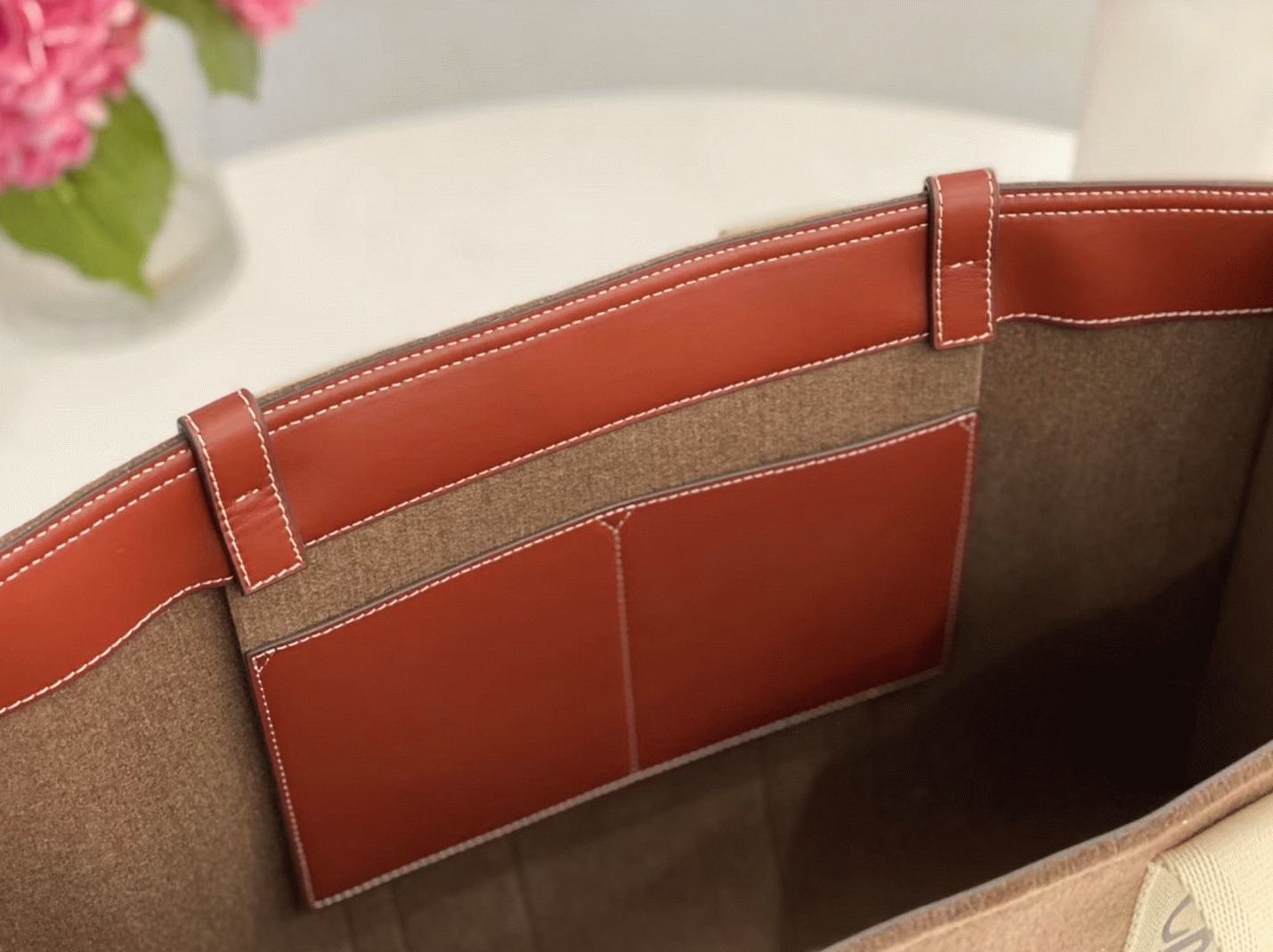 Top Quality Replica Chloe Large Woody Tote Bag In Brown Felt