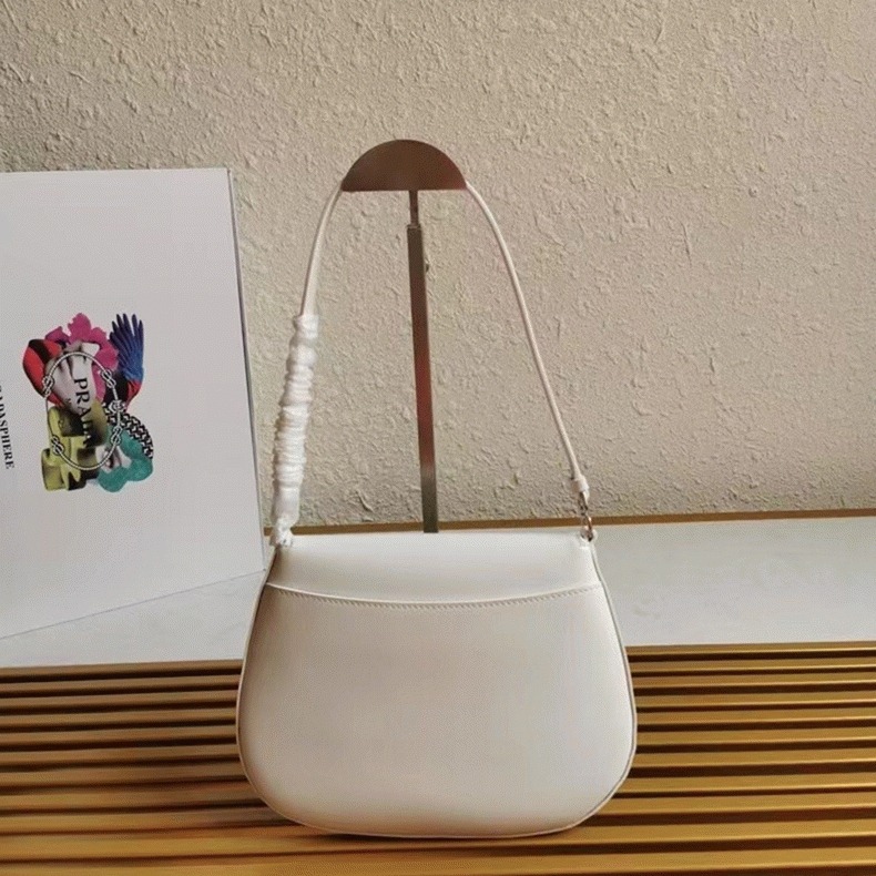 White Pra*a Cleo Flap Bag Replica