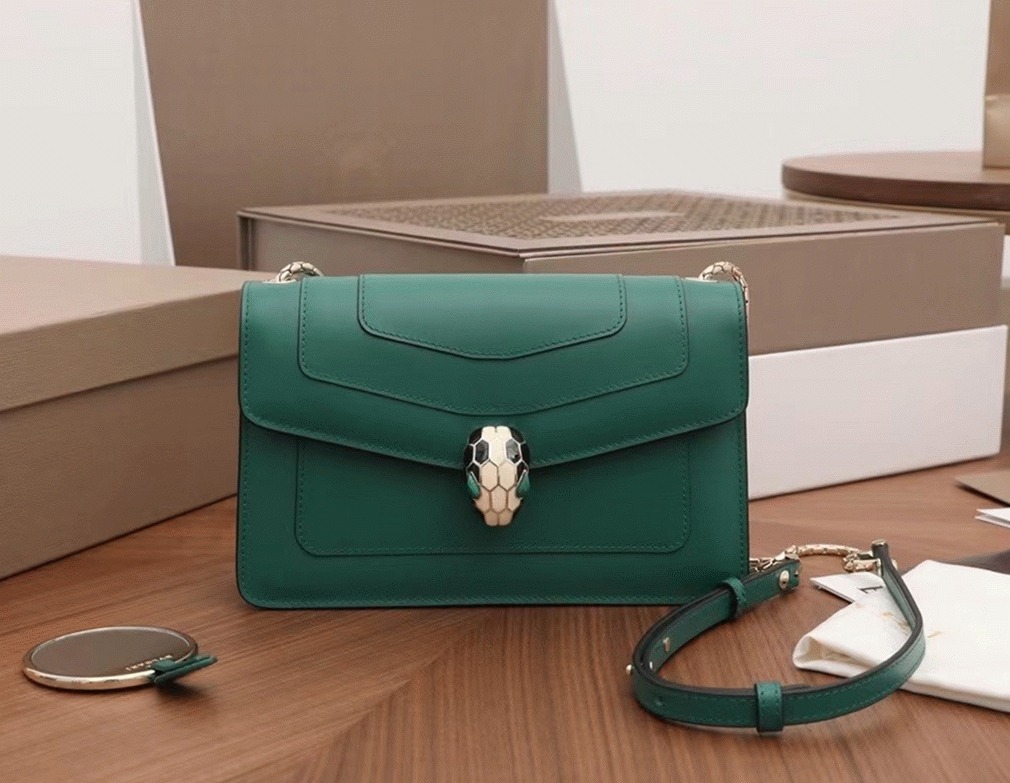 Replica Bv1g*ai Serpenti Forever Small Cross-body Bag Green Calfskin