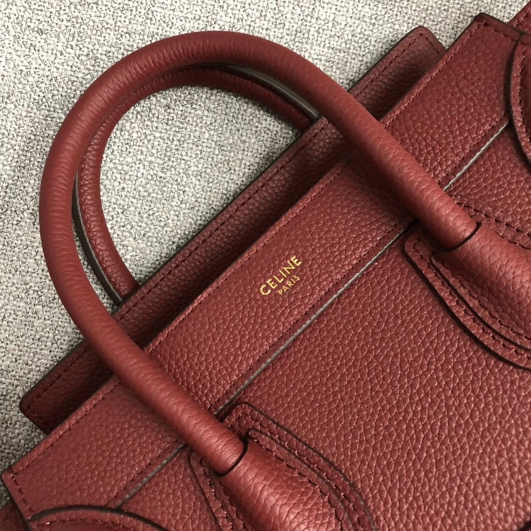 Ce1i*e Nano Luggage Tote Bag Fake in Ruby