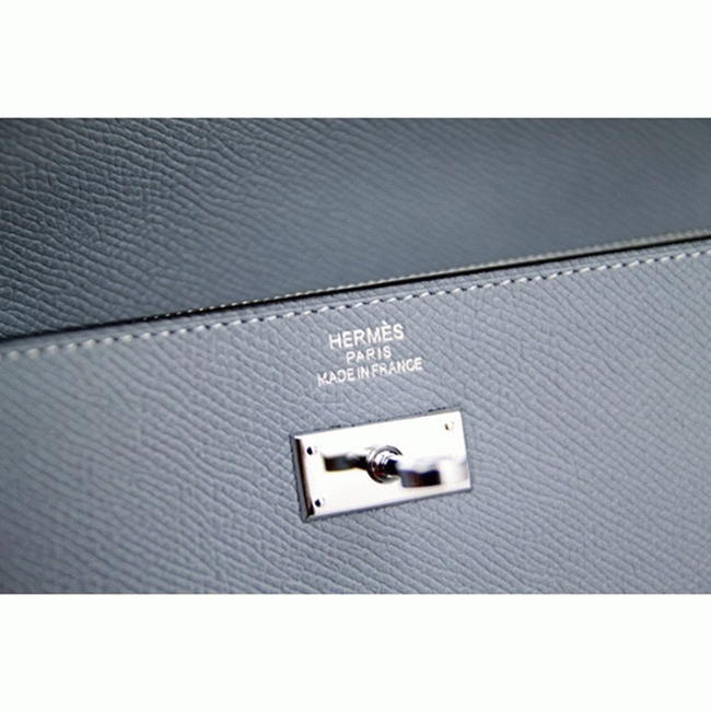 Blue lin knockoff H**me5 Kelly Longue wallet