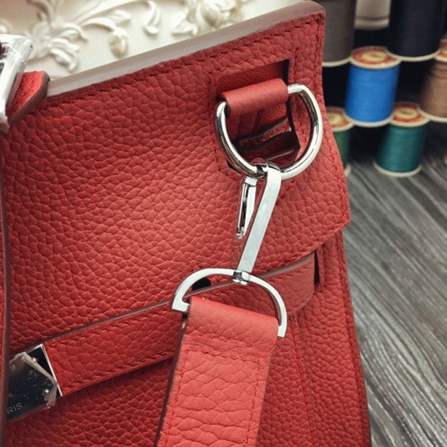 Large red fake H**me5 Jypsiere 34cm handbag