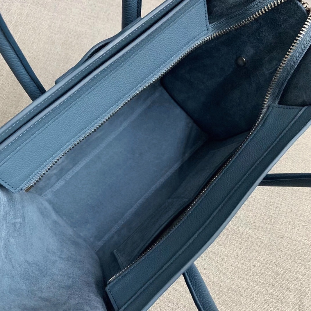 Ce1i*e Micro Luggage Tote Bag Knockoff in Slate Blue