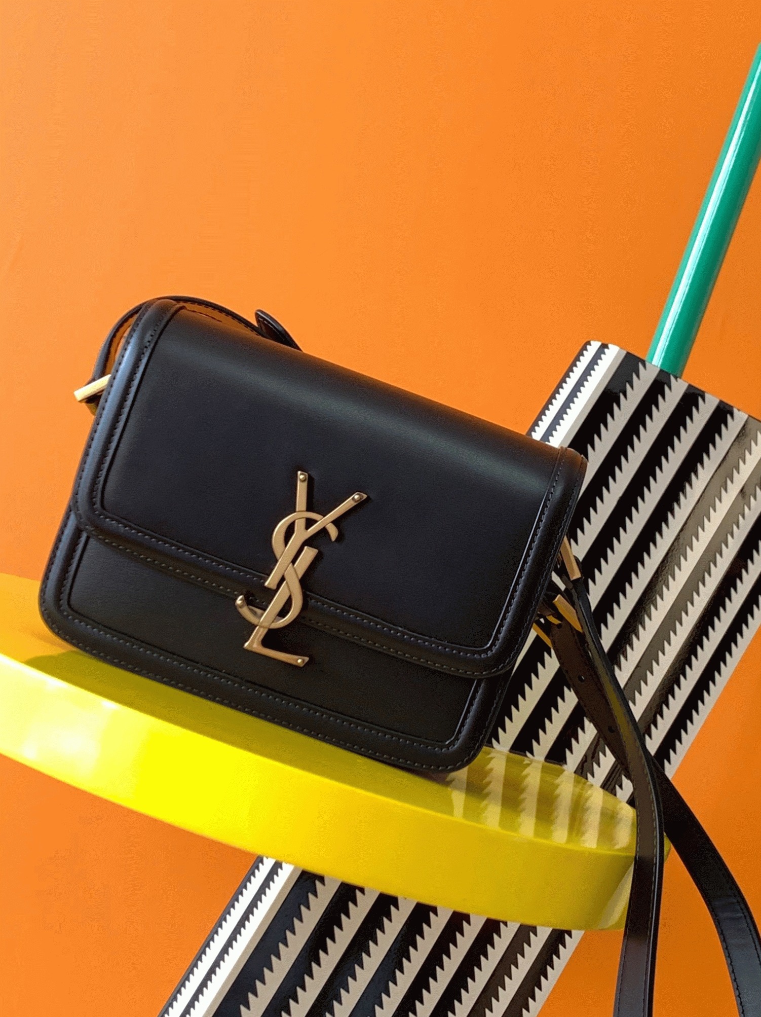 Replica Sa1nt Lau*nt Small Solferino Bag Black Calfskin