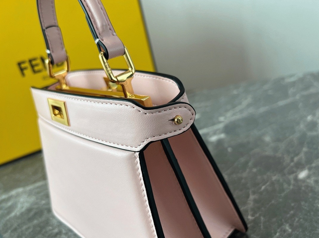 Top Quality Knockoff F**di Peekaboo ISeeU Petite Bag In Pink Nappa Leather