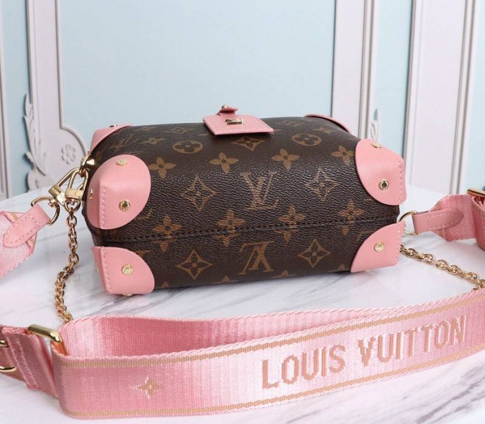 L0vis Vvtt0n Monogram Canvas Petite Malle Souple Handbag In Peche