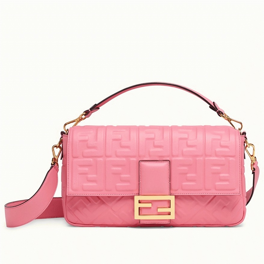 Top Quality Knockoff F**di Large Baguette Bag In Pink FF