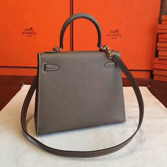Etoupe Epsom Knockoff H**me5 Kelly Sellier 28cm Elegant Classic Purse