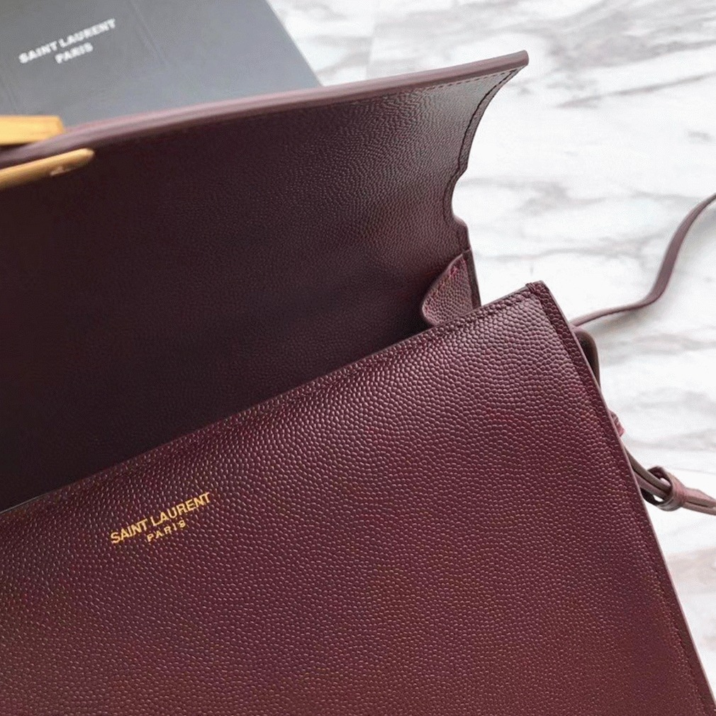 Fake Sa1nt Lau*nt Cassandra Medium Bag Bordeaux