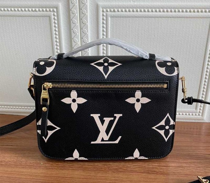 L0vis Vvtt0n Bicolor Monogram Empreinte Metis Bag In Black And Beige