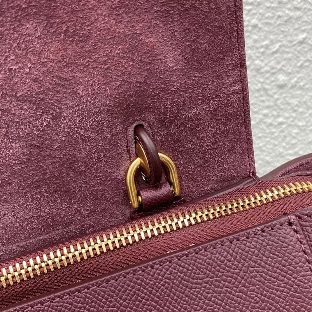 Ce1i*e Micro Belt Bag Knockoff in Bordeaux