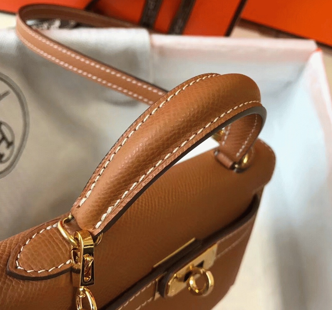 H**me5 Kelly Mini II Bag Replica in Gold