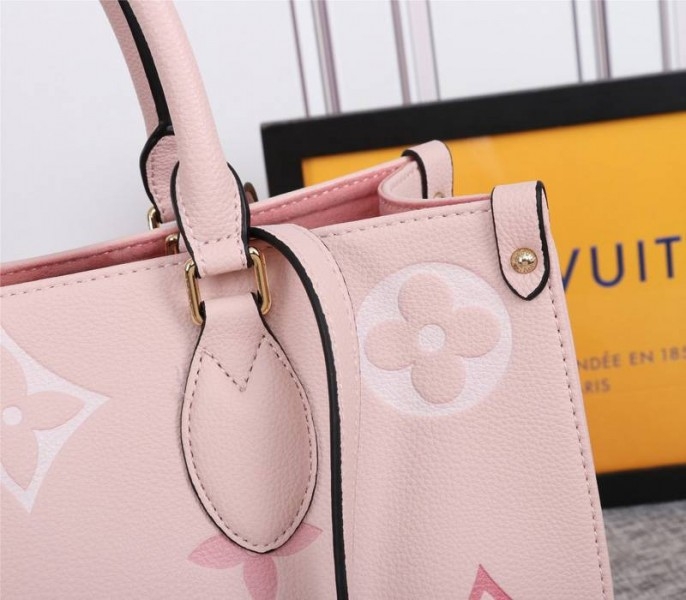 L0vis Vvtt0n Monogram Empreinte Leather Onthego MM Bag In Pink
