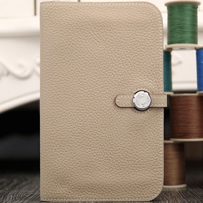 Grey designer replica H**me5 Dogon combine wallet