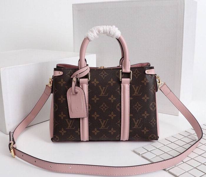 L0vis Vvtt0n Monogram Canvas Soufflot BB Bag In Peach