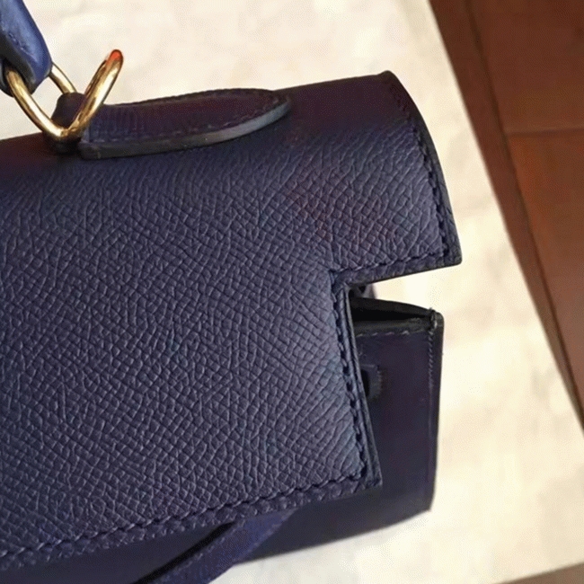 Sapphire Epsom Fake AAA H**me5 Kelly 32cm Sellier Handbag