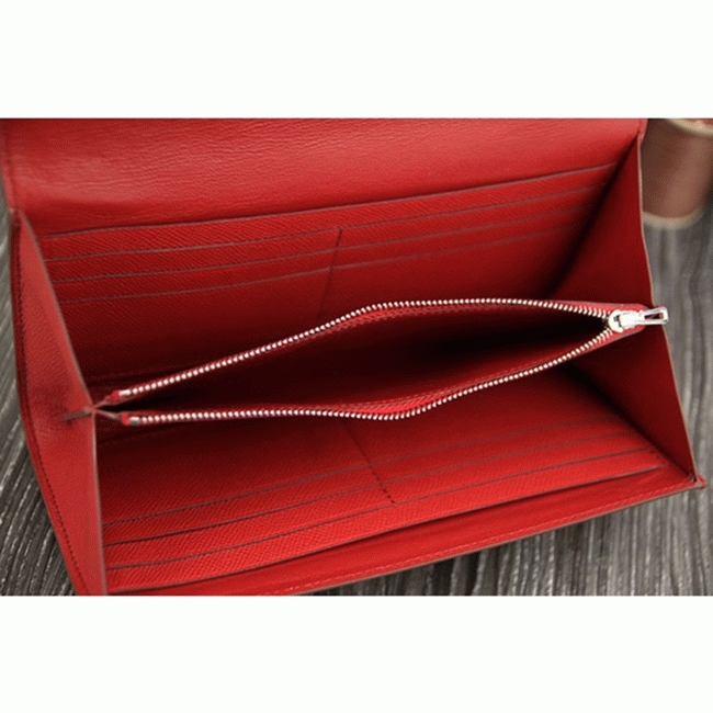 Red AAA fake H**me5 Constance wallet