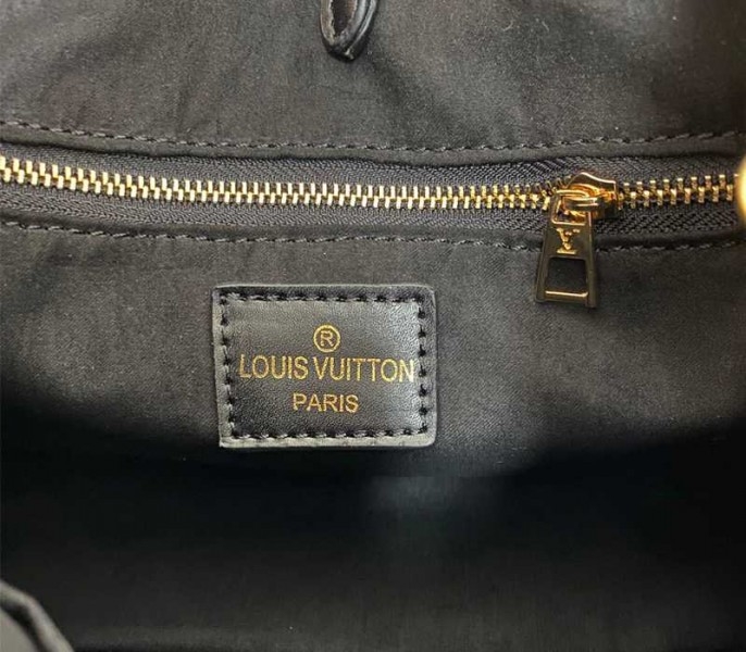 L0vis Vvtt0n Monogram Empreinte Leather Onthego PM Bag In Black