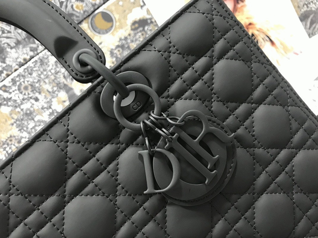Black D10r Lady D10r Imitation Large Handbag