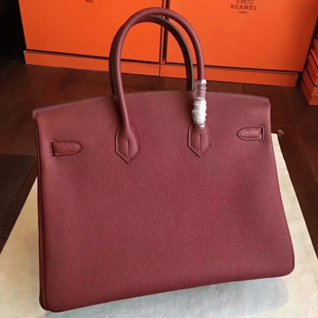 Bordeaux Color Top Designer-Inspired H**me5 Birkin 35CM Fake