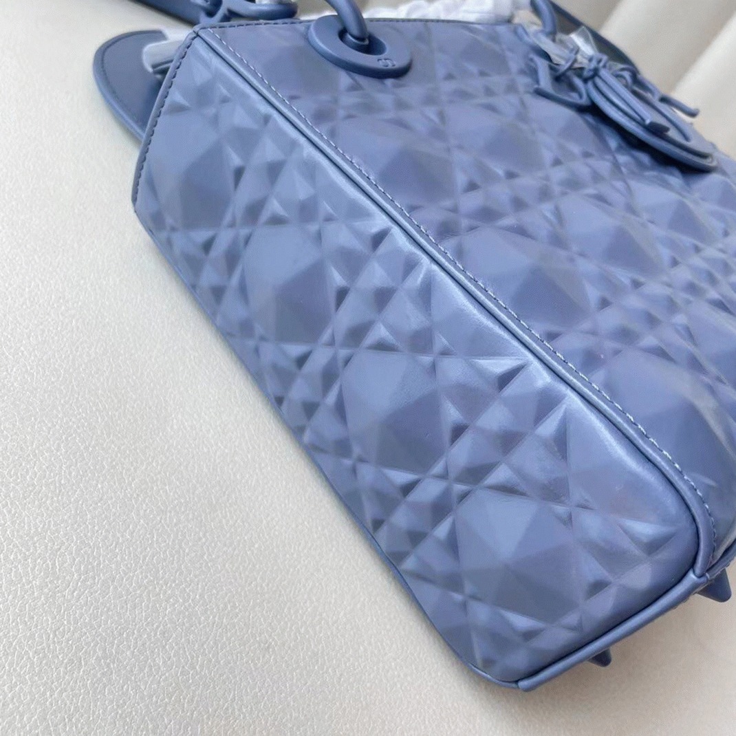 D10r Small Lady D10r My ABCD10r Bag Replica in Denim Calfskin with D1am0nd Motif